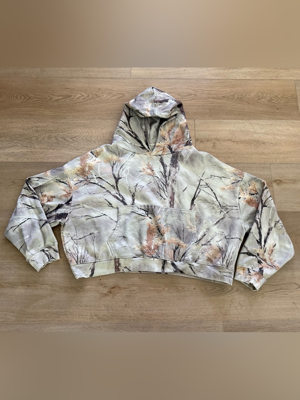 MNML Oversized Boxy Tree Camo Woodland Hoodie Large